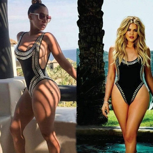 Boohoo Other - Celebrity inspired Norma Kamali studded swimsuit
